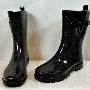 Women’s Black Spotted Capelli New York Rain Boots / Sz 7